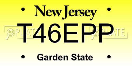 T46EPP New Jersey License Plate