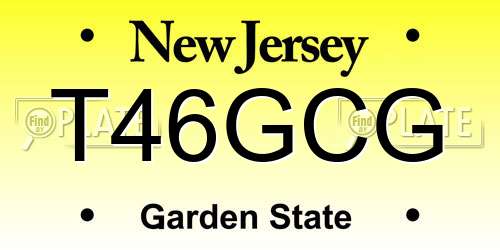 T46GCG New Jersey License Plate