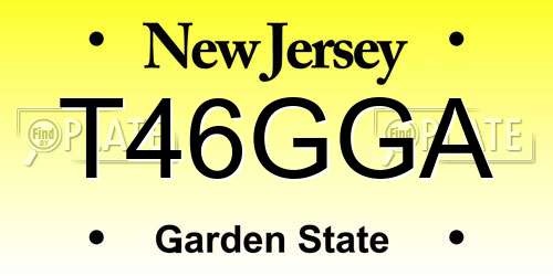 T46GGA New Jersey License Plate