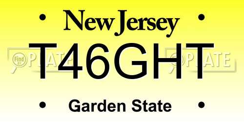 T46GHT New Jersey License Plate