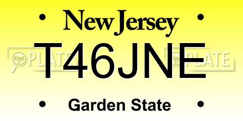 T46JNE New Jersey License Plate