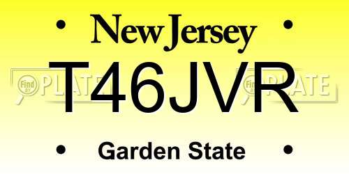 T46JVR New Jersey License Plate