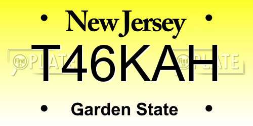 T46KAH New Jersey License Plate