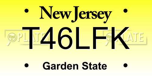 T46LFK New Jersey License Plate