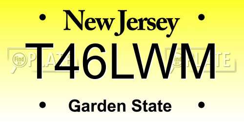 T46LWM New Jersey License Plate