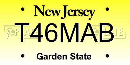 T46MAB New Jersey License Plate