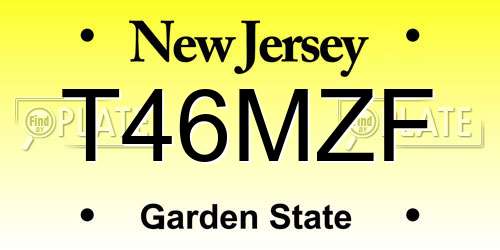 T46MZF New Jersey License Plate