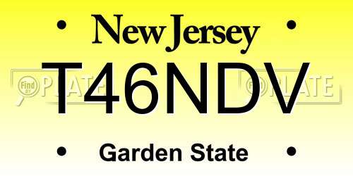 T46NDV New Jersey License Plate