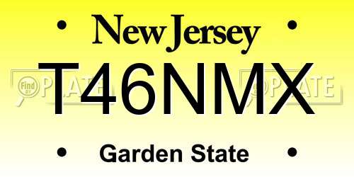 T46NMX New Jersey License Plate