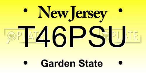 T46PSU New Jersey License Plate