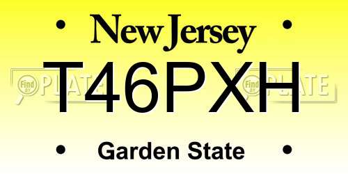 T46PXH New Jersey License Plate