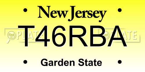 T46RBA New Jersey License Plate