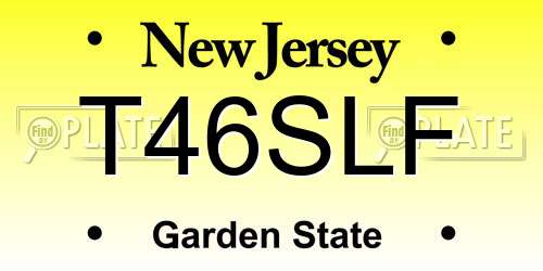 T46SLF New Jersey License Plate