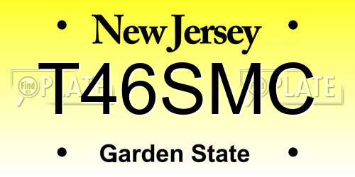 T46SMC New Jersey License Plate