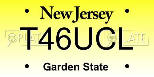 T46UCL New Jersey License Plate