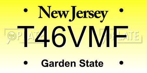 T46VMF New Jersey License Plate