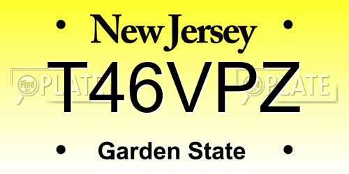 T46VPZ New Jersey License Plate