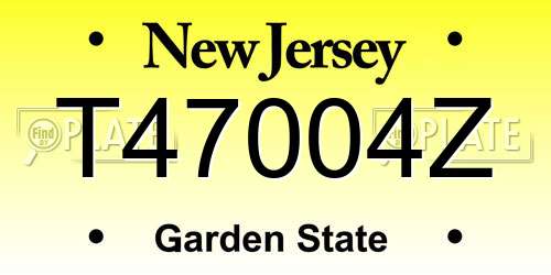 T47004Z New Jersey License Plate