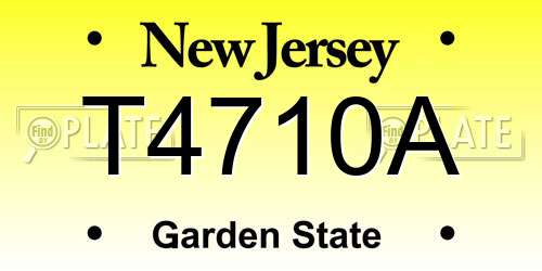T4710A New Jersey License Plate