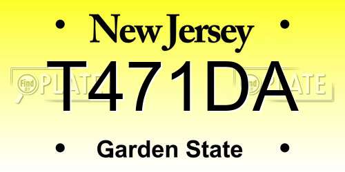 T471DA New Jersey License Plate