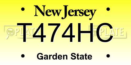 T474HC New Jersey License Plate