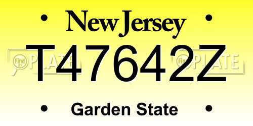 T47642Z New Jersey License Plate