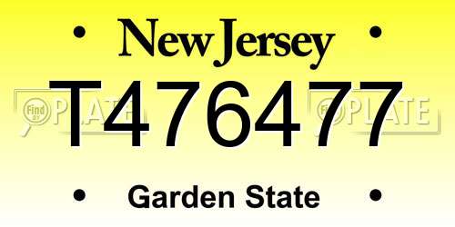 T476477 New Jersey License Plate