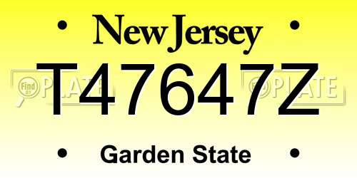 T47647Z New Jersey License Plate
