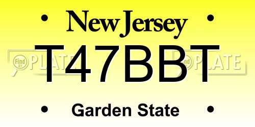 T47BBT New Jersey License Plate