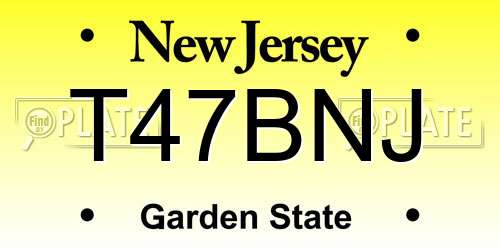 T47BNJ New Jersey License Plate