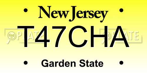 T47CHA New Jersey License Plate