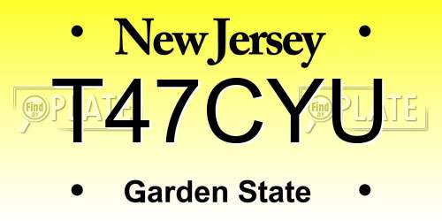 T47CYU New Jersey License Plate