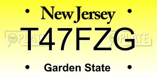 T47FZG New Jersey License Plate
