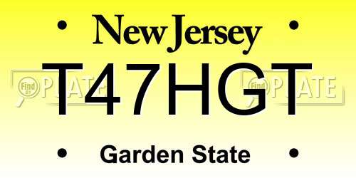 T47HGT New Jersey License Plate