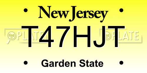 T47HJT New Jersey License Plate