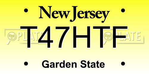 T47HTF New Jersey License Plate