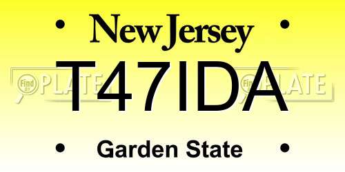 T47IDA New Jersey License Plate