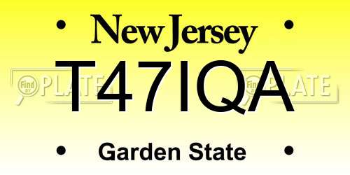 T47IQA New Jersey License Plate