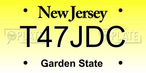 T47JDC New Jersey License Plate