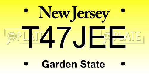 T47JEE New Jersey License Plate