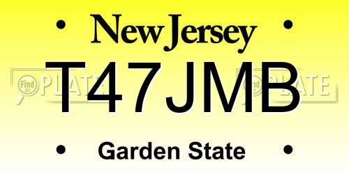 T47JMB New Jersey License Plate