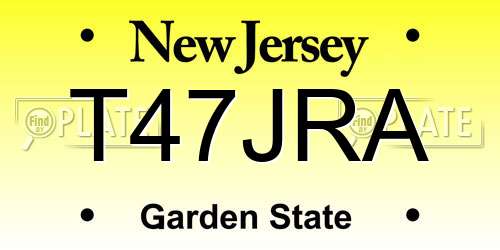 T47JRA New Jersey License Plate