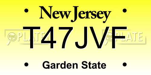 T47JVF New Jersey License Plate
