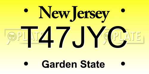 T47JYC New Jersey License Plate