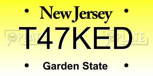 T47KED New Jersey License Plate