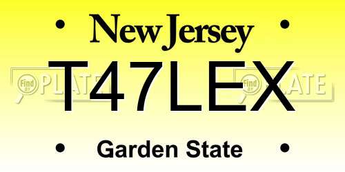 T47LEX New Jersey License Plate