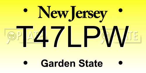 T47LPW New Jersey License Plate