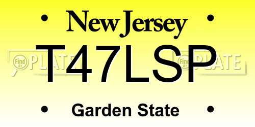 T47LSP New Jersey License Plate