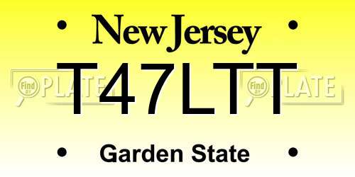 T47LTT New Jersey License Plate