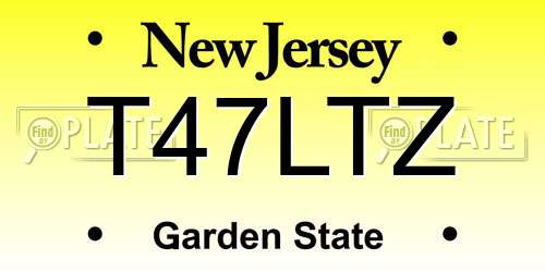 T47LTZ New Jersey License Plate